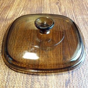 Pyrex A-7-C AMBER Square Casserole Replacement Lid Square Corning Pyrex Dish Lid